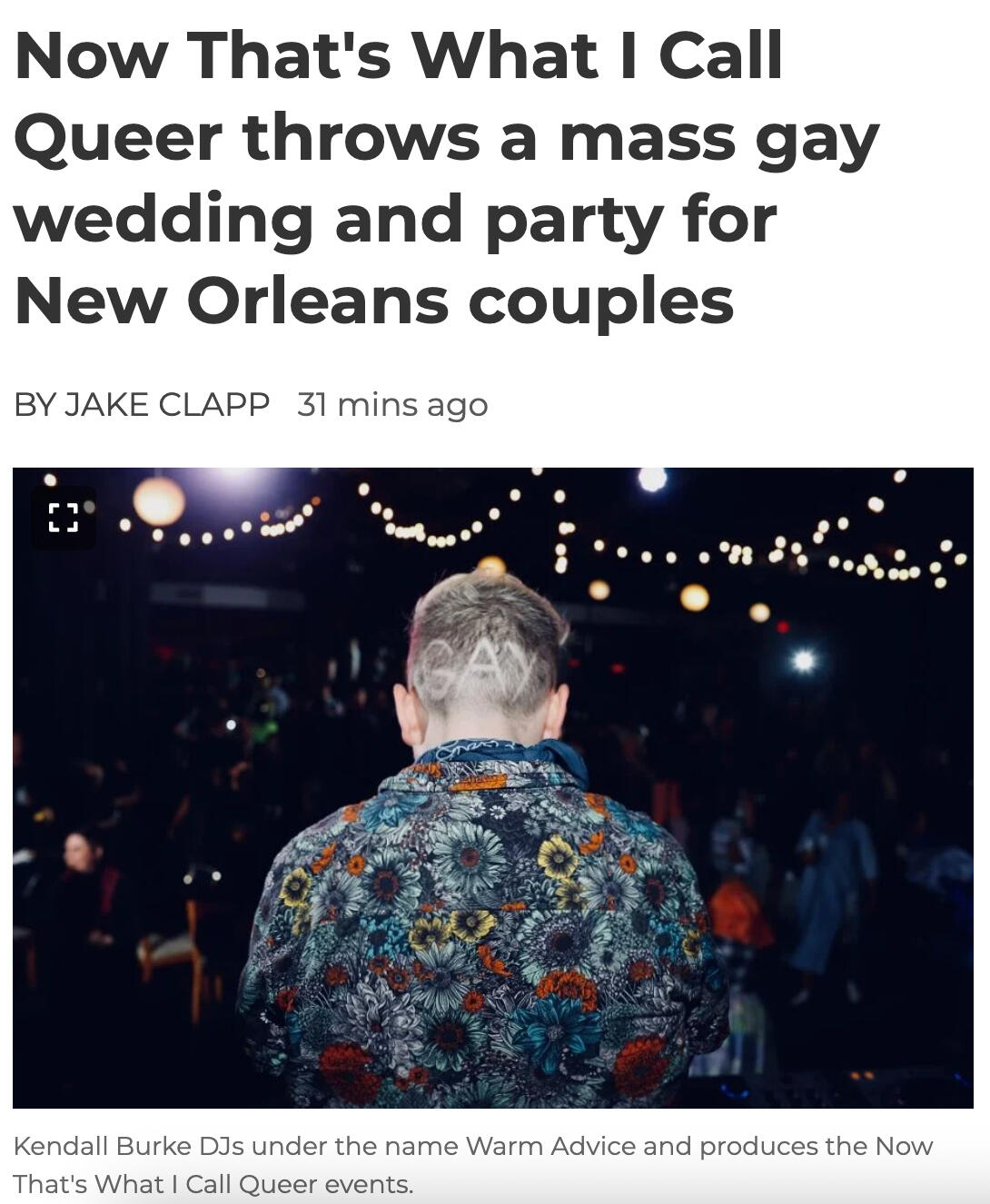 DJ Warm Advice LGBTQ DJ Warm Advice offering wedding DJ services in Chicago, New Orleans, and nationwide